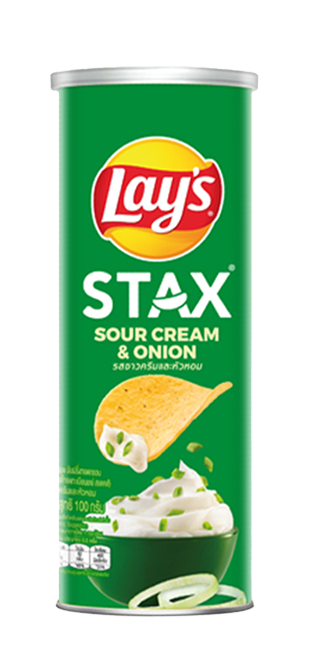 Lay's Stax Potato Chips Snack 100G X 16 Sour Cream & Onion