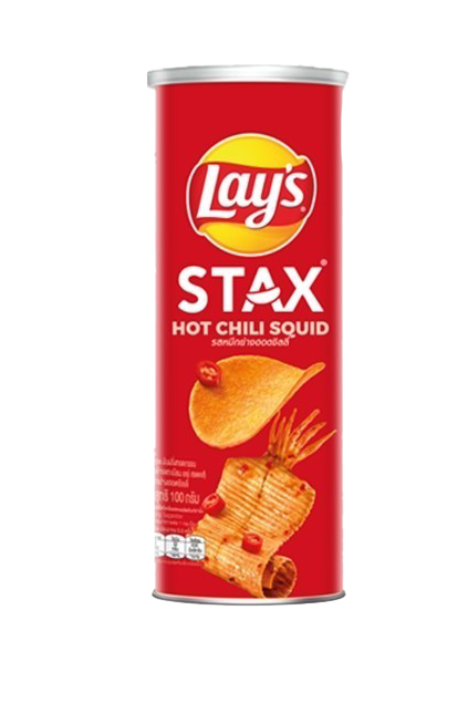 Lay's Stax Potato Chips Snack 100G X 16 Thai Spicy Squid